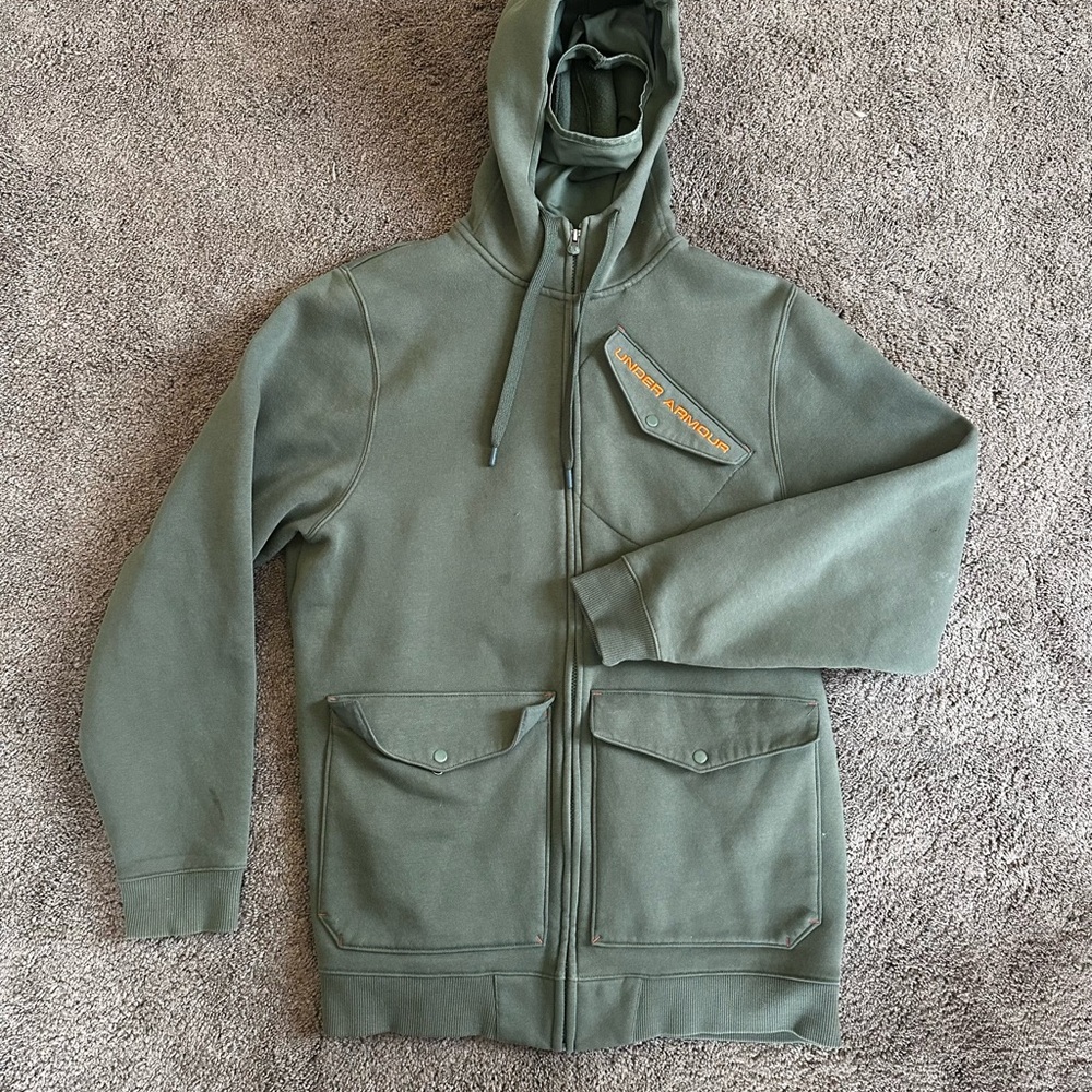 Men's Green UA Storm zip hoodie - Picture 2 of 4